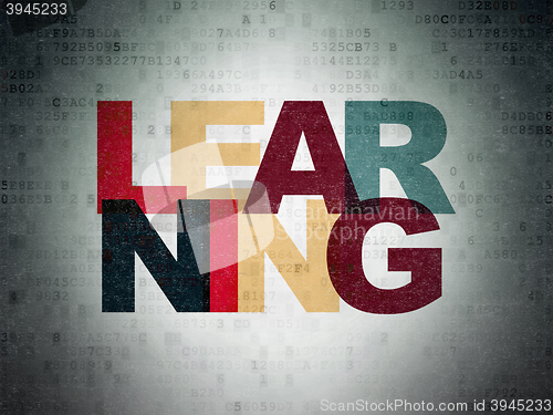 Image of Learning concept: Learning on Digital Data Paper background