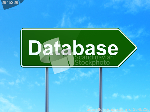 Image of Database concept: Database on road sign background