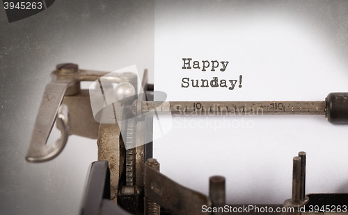 Image of Vintage typewriter close-up - Happy Sunday
