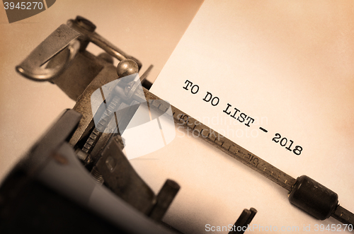 Image of Vintage typewriter  - To Do List 2018