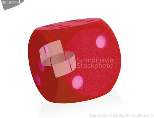 Image of Large red foam dice isolated - 2