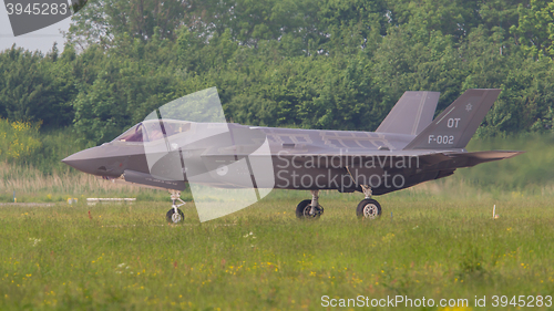 Image of LEEUWARDEN, THE NETHERLANDS -MAY 26: F-35 fighter during it\'s fi