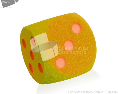 Image of Large orange foam dice isolated - 3