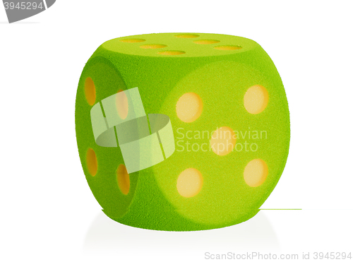 Image of Large green foam dice isolated - 5