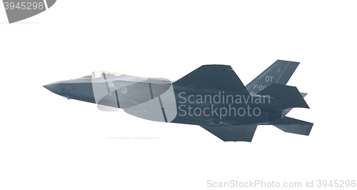 Image of LEEUWARDEN, THE NETHERLANDS -MAY 26: F-35 fighter during it\'s fi