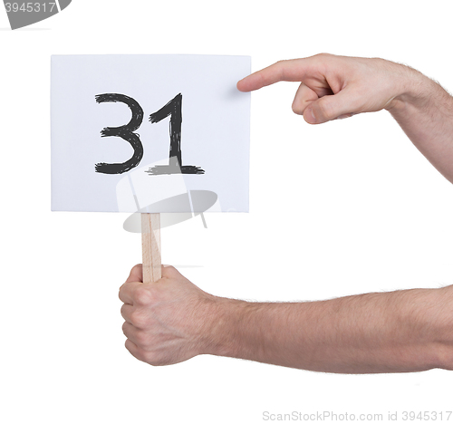 Image of Sign with a number, 31