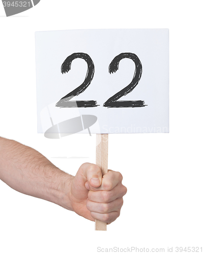 Image of Sign with a number, 22
