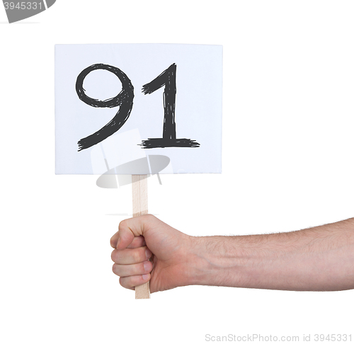 Image of Sign with a number, 91