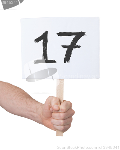 Image of Sign with a number, 17