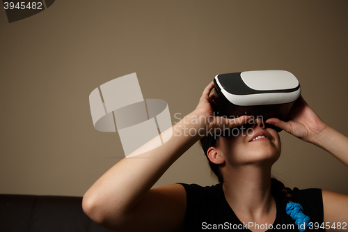 Image of Woman with glasses of virtual reality