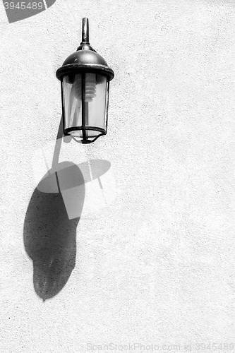 Image of Street lamp on the wall in retro style