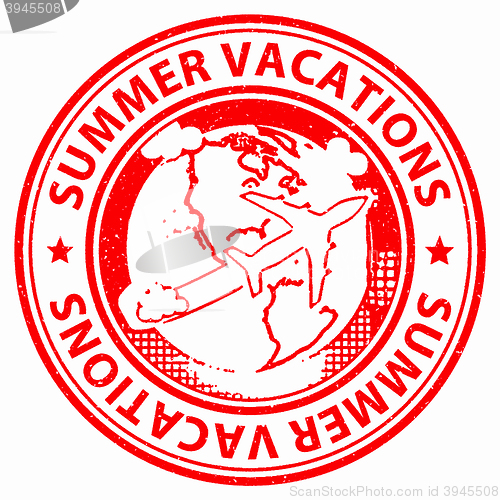 Image of Summer Vacations Shows Beach Travel And Vacational