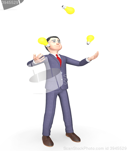 Image of Idea Lightbulbs Indicates Business Person And Ability 3d Renderi