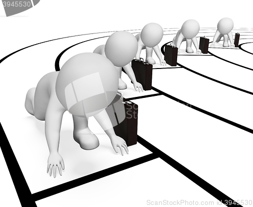 Image of Race Athletics Represents Jog Sports And Sport 3d Rendering