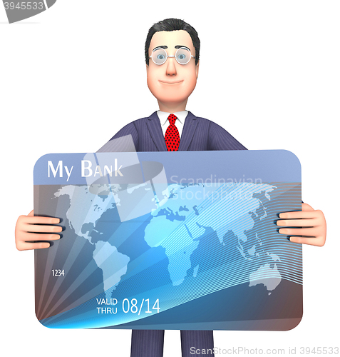 Image of Credit Card Represents Business Person And Bankrupt 3d Rendering