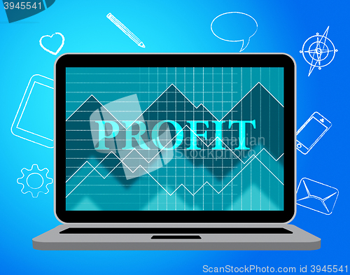Image of Profit Laptop Represents Web Site And Computer