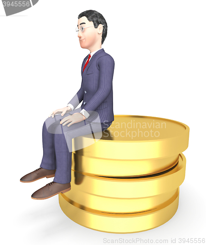 Image of Character Finance Shows Business Person And Success 3d Rendering