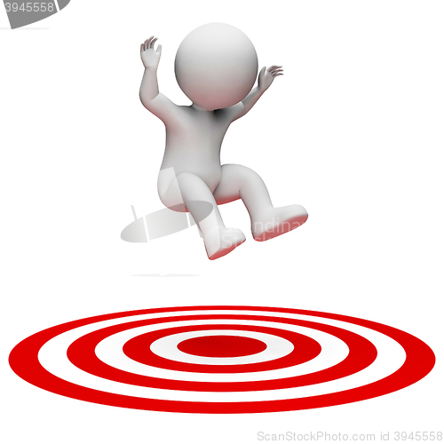 Image of Success Target Indicates Aiming Man And Illustration 3d Renderin