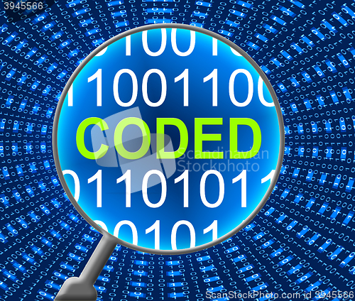 Image of Coded Data Means Files Cryptography And Digital