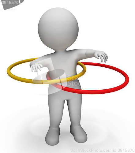 Image of Hula Hoop Represents Physical Activity And Exercised 3d Renderin