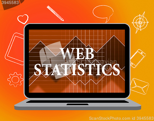 Image of Web Statistics Means Pc Monitor And Portable