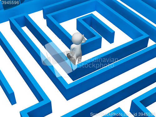 Image of Confused Maze Indicates Decision Making And Adversity 3d Renderi