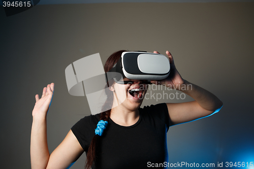 Image of Woman using the virtual reality headset