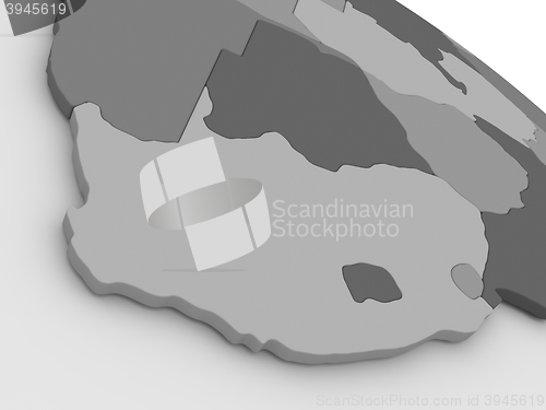 Image of South Africa on grey 3D map