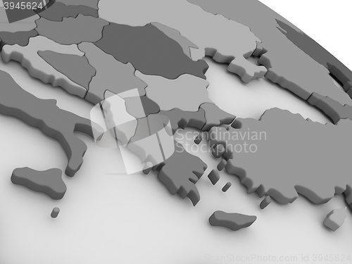 Image of Greece on grey 3D map