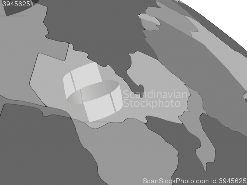 Image of Zambia on grey 3D map