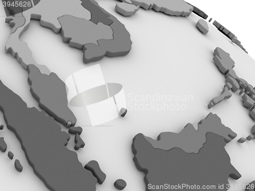 Image of Malaysia on grey 3D map