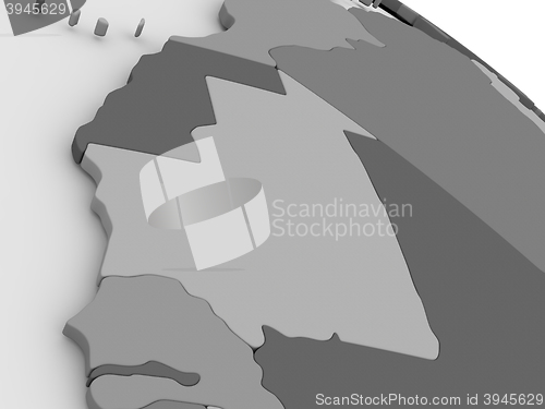 Image of Mauritania on grey 3D map