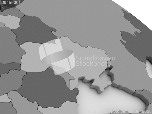 Image of Ukraine on grey 3D map