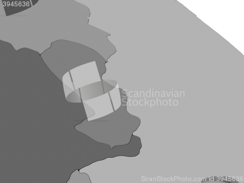 Image of Paraguay on grey 3D map