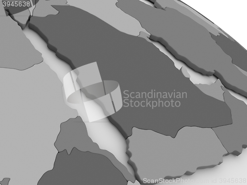 Image of Arab peninsula on grey 3D map