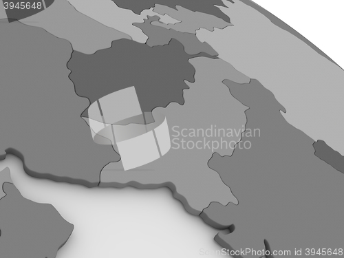 Image of Afghanistan and Pakistan on grey 3D map