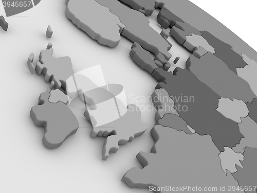 Image of United Kingdom on grey 3D map