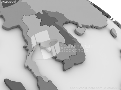 Image of Thailand on grey 3D map
