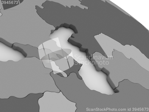 Image of Caucasus region on grey 3D map