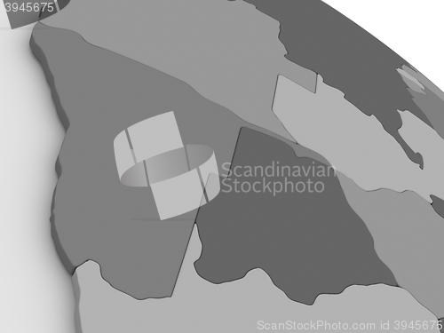 Image of Namibia and Botswana on grey 3D map