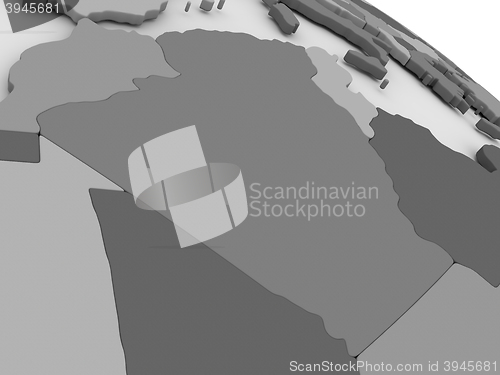 Image of Algeria on grey 3D map