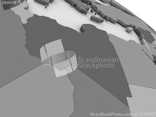 Image of Libya on grey 3D map