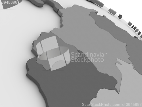 Image of Ecuador on grey 3D map