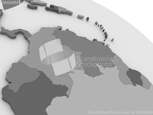 Image of Colombia and Venezuela on grey 3D map