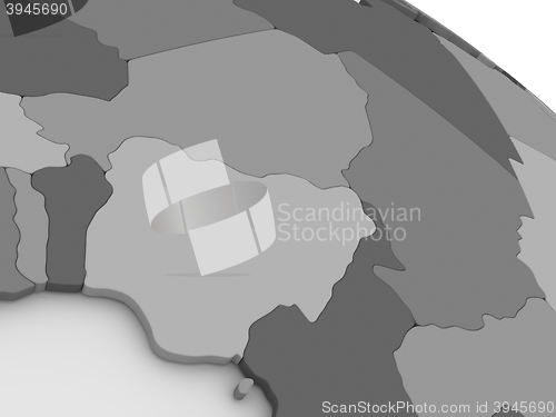 Image of Niger and Nigeria on grey 3D map