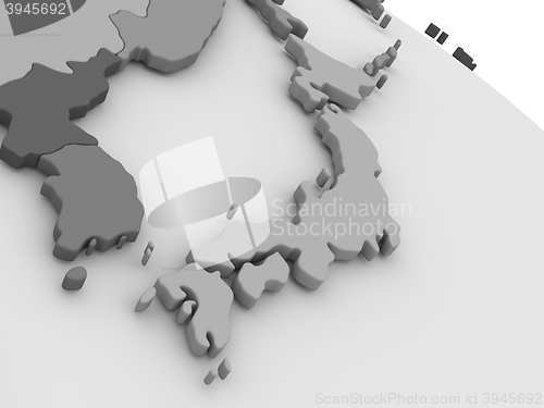 Image of Japan on grey 3D map