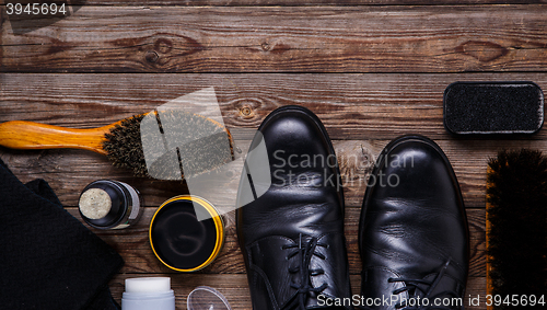 Image of Shoe wax, brush and boot