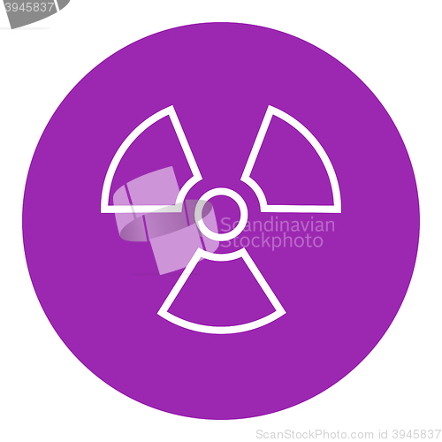 Image of Ionizing radiation sign line icon.