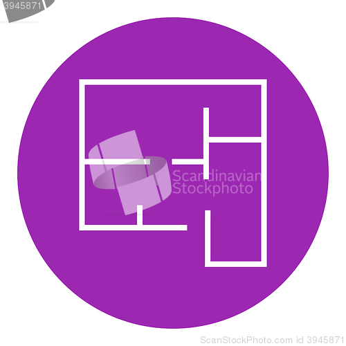 Image of Layout of the house line icon.