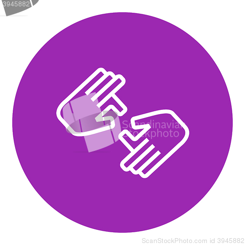 Image of Finger language line icon.